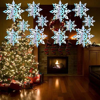 Διακοσμητική 3D γιρλάντα χιονονιφάδας (6 τεμάχια) | HOLOFLAKE