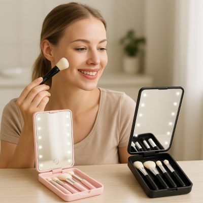 Μίνι σετ πινέλα με καθρέφτη LED | GLOBRISTIC